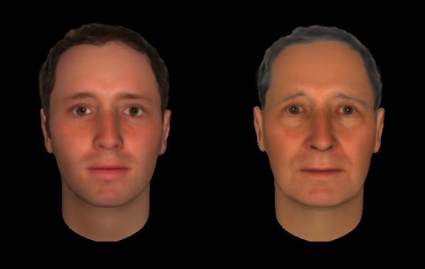 [그림 4] 가상현실로 마주한 현재의 모습 vs 70세의 모습 / 출처 : 스탠포드대학 Virtual Human Interaction Lab